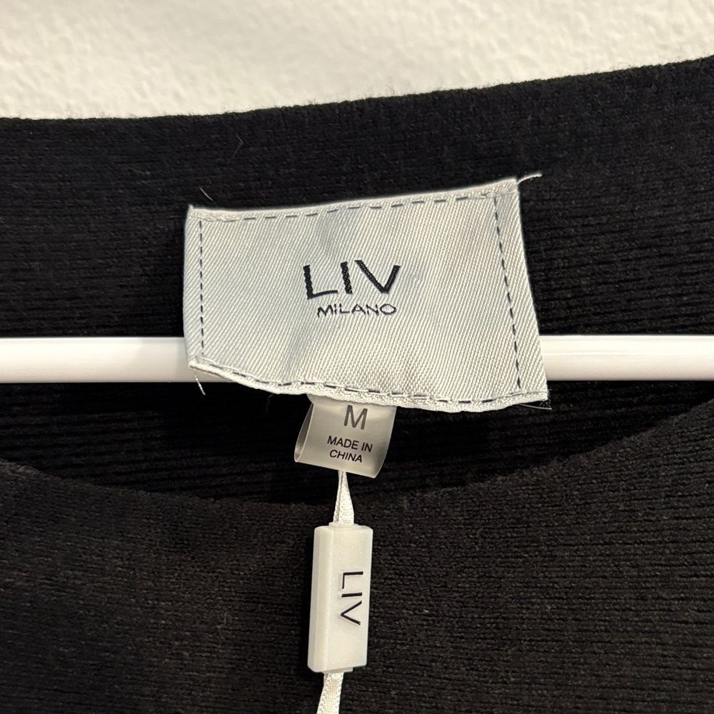 Milano Black Long Sleeve Sweater with Beautiful Detailed Silver Inlay Accents - Picture 2 of 10